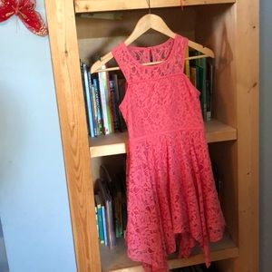Girls Lacey pink dress